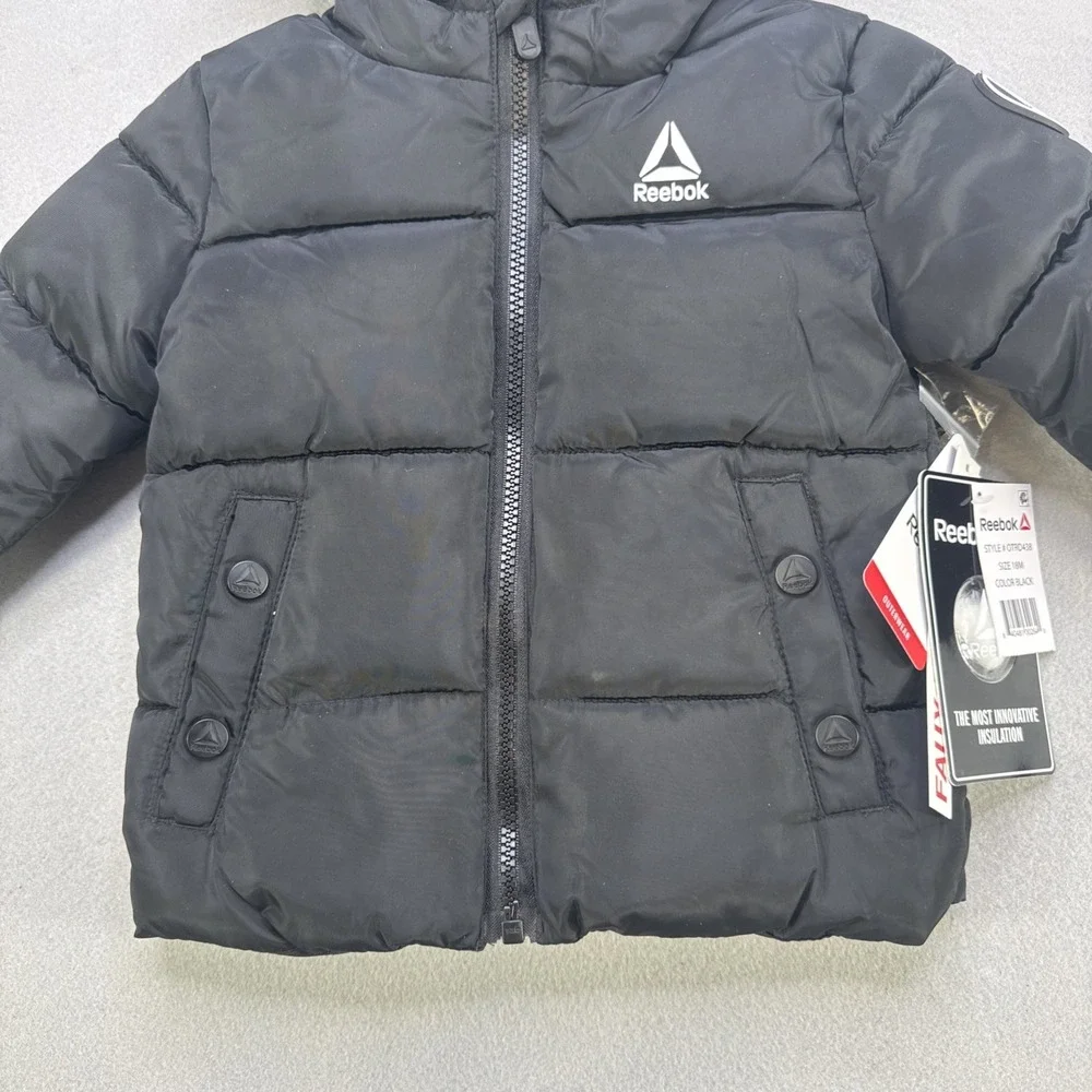 Reebok Toddler Heavyweight Comfortable Puffer Jacket‎ Size 18 Month Black NWT